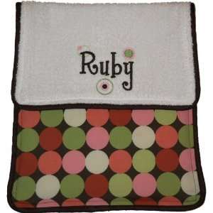  Personalized Dots Corded Burp Cloth 
