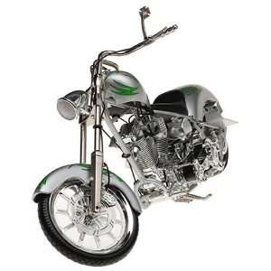   Chopper Motorcycle: Silver with Green Tribal Design: Toys & Games