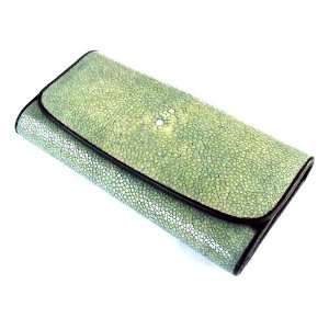   Tri Fold Ladys Clutch Wallet from Thailand / Green: Everything Else