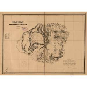  Kauai government survey, 1878 map of Hawaii