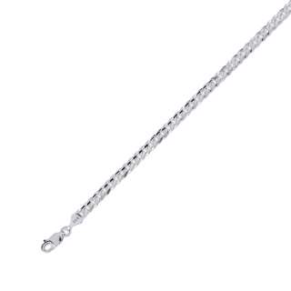 14K White Gold Curb Cuban Chain Necklace 3.8mm 20 inch  