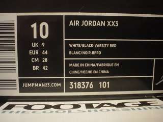 2007 Nike Air Jordan XXIII XX3 23 WHITE BLACK SILVER RED ALL STAR Sz 