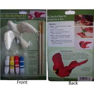  Cardinal Fly Thru Bird Window Ornament   Paint Kit: Arts 