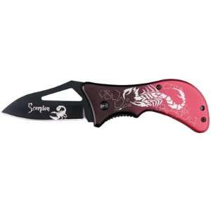 Red Scorpion Pocket Knife with Clip 