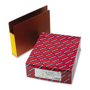 Expansion File Pockets w/Tyvek, Straight, Ltr, Yellow/Redrope, 10/Box 
