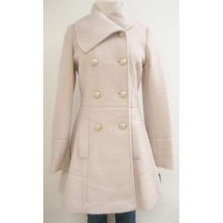   Envelope Collar Wool Coat, Jacket, Pink, X Large, Mh532: Clothing