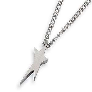  Chisel Brushed Stainless Steel Star Necklace on 22 Inch 