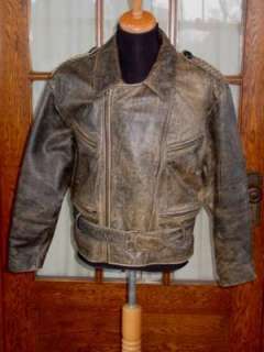 GUESS VINTAGE GEORGES MARCIANO DISTRESSED LEATHER BIKER MOTORCYCLE 