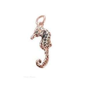  Sterling Silver Small Seahorse Charm: Arts, Crafts 