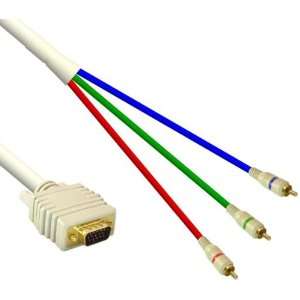  IEC DH15 Male (VGA) to 3 RCA Male Cable 50 Electronics