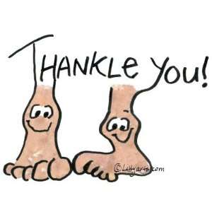    Funny Cartoon Feet Thank You Postage Stamp
