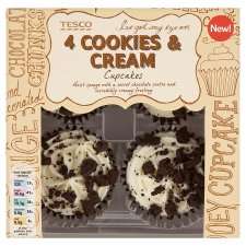 Tesco Cookies And Cream Cupcake 4 Pack   Groceries   Tesco Groceries