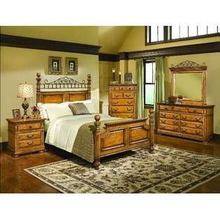  Oaks oak finish wood traditional style queen bedroom set 
