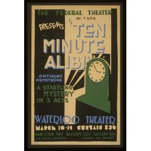  WPA Poster The Federal Theatre Div. of W.P.A. presents Ten 