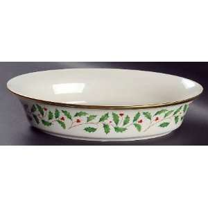 Lenox China Holiday (Dimension) 10 Oval Vegetable Bowl, Fine China 