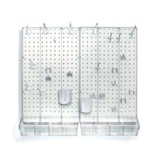 Azar 900945 CLR Pegboard Room Organizer, Clear Frosted Pegboard at 