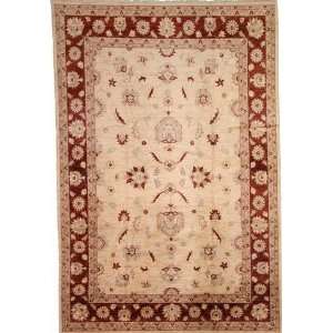  89 x 130 Ivory Hand Knotted Wool Ziegler Rug: Furniture 