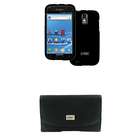 EMPIRE Hard Rubberized Case Cover Black+Leather Side Pouch for Sam 