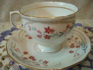 Colclough Bone China Flower Cup/Saucer Gold Rim England  