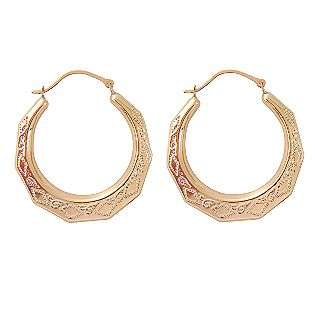 14kt Large Aztec Hoop  Jewelry Gold Jewelry Earrings 