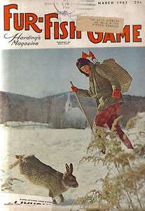   GAME HARDINGS MAGAZINE MARCH 1963 WISCONSIN BEAVER TRAPPING WOLVERINE