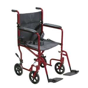 Drive Medical Economy Aluminum Transport Chair 19 Red   Model afw19rd