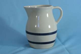 Co Roseville Ohio Pottery Pitcher Blue Bands  