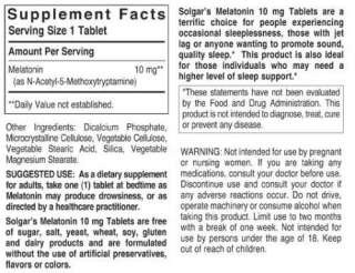 SOLGAR Melatonin 10 mg 60 Tablets  