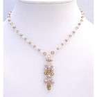   Wedding Bridemaids Champagne Pearls Lite Colorado Crystals Jewelry Set