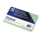 Oxford 7421 GRE Ruled Index Cards  4 x 6  Green  100/Pack
