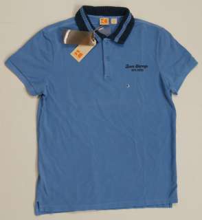 HUGO BOSS ORANGE Men Playa Polo Shirts   Blue NEW NWT $75  