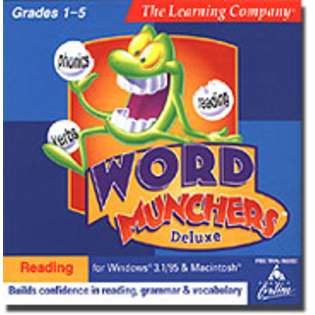 Learning Company Word Munchers Deluxe Expanded learning topics include 