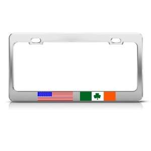 Irish American Ireland Flag Country license plate frame Stainless