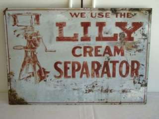   LILY CREAM SEPARATOR Advertising SIGN, International Harvester  