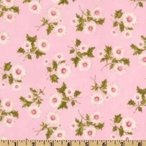  44 Wide Love Me Love Me Not Pink/Flowers Fabric By The 