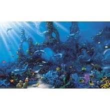 Dolphins Paradise 8Ft x 13Ft Wall Mural   Environmental Graphics 