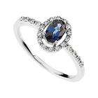 Lab Created Sapphire & Diamond Accent Ring in Sterling Silver
