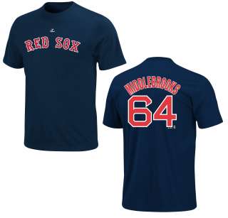 Boston Red Sox Will Middlebrooks Name and Number Navy Jersey T Shirt 