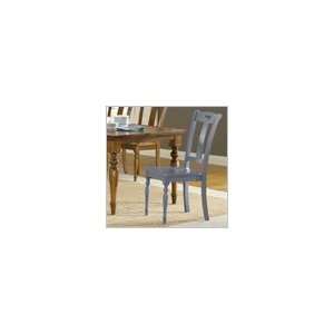   Barbados Wood Casual Side Chair in Blue Finish: Furniture & Decor