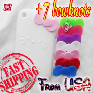 Hello Kitty Bowknot Silicone Case Skin for iPhone 3 3Gs  