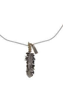UrbanOutfitters  OBEY Two Feather Necklace