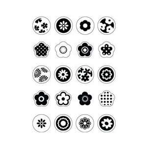  Looking Glass Flower Stickers: Black & White: Electronics