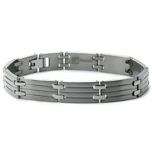  Mens Contemporary Staple Link Titanium Bracelet Jewelry