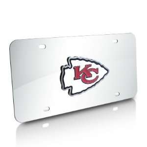   Kansas City Chiefs 3D Logo Stainless Steel License Plate: Automotive