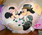 DISNEY MICKEY & MINNIE MOUSE WEDDING BRIDAL PILLOW ON CLEARANCE 
