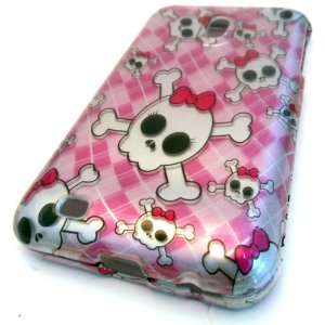 Epic 4g Touch D710 Galaxy S II Pink Checkered Skull Bow Tie Cute 