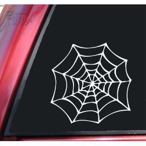 Spider Web Vinyl Decal Sticker   White