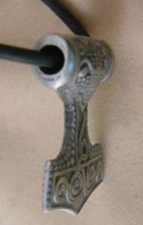 Mjollnir Pewter Pendant   Viking Gods   Thors Hammer  