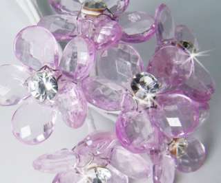 12 LILAC Crystal Flower Wedding Bouquet Jewelry Jewels  