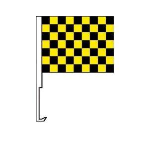    NEOPlex Checkered Yellow/Black Car Window Flag: Office Products